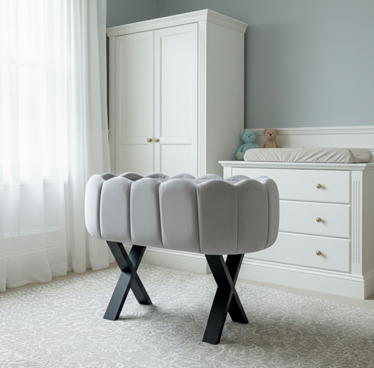 Queen velvet Bassinets Silver plush