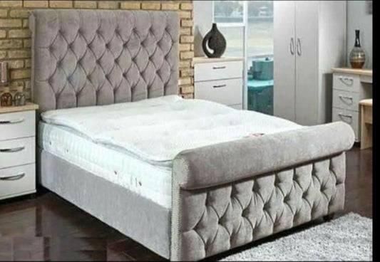 Sleigh Chesterfield Front upholstered bed