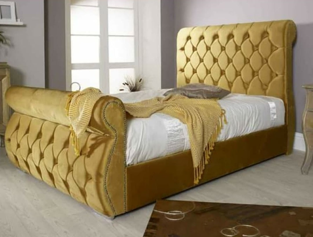 Swan bed | front upholstered
