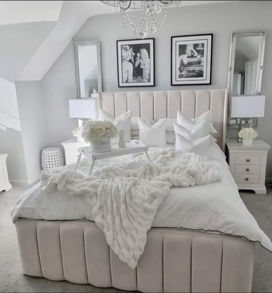 Indiana Bed Frame | wing back bed | winged headboard bed | wingback ...